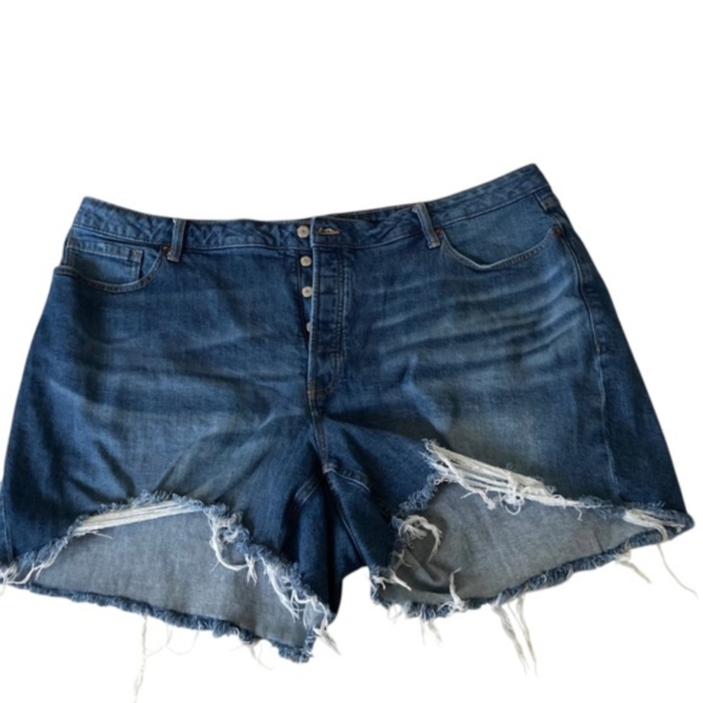 Old Navy Blue Jean Shorts Distressed Raw-Edge Hem
